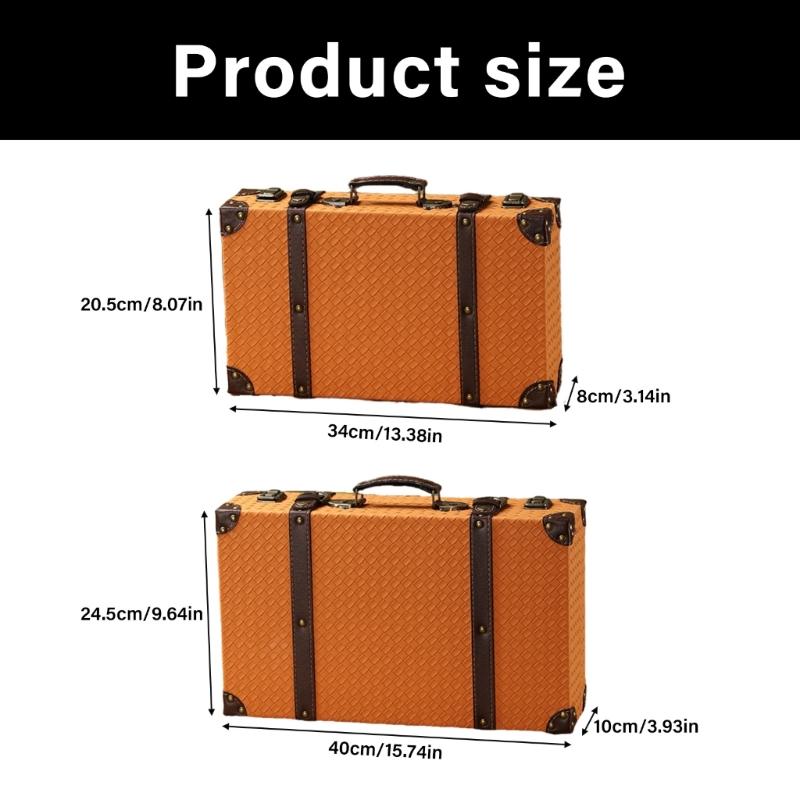 Vintage Europäischer Stil Leder und Holz Aufbewahrungsbox Tragbar Haushaltsgegenstände Organizer Für Heim Büro Dekoration