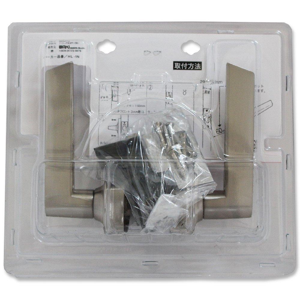 Waki Sangyo GIKEN Door Knob Lever Handle Empty Lock for Wooden Doors Nickel Applicable Door Thickness BS60 WR-171 29~45mm HL-1N