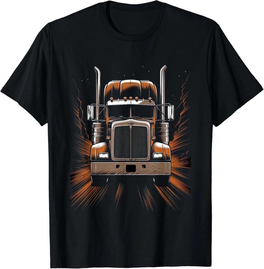 Trucker American Flag Big Rig Semi-Trailer Truck Driver Gift Unisex T-Shirt