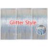 3Pcs Silver Foil Fringe Curtains 10 Colors Metallic Rose Gold Tinsel Streamer Curtains for Birthday Wedding Party Backdrop Decor