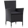 9 piece Garden Dining Set Poly Rattan Black