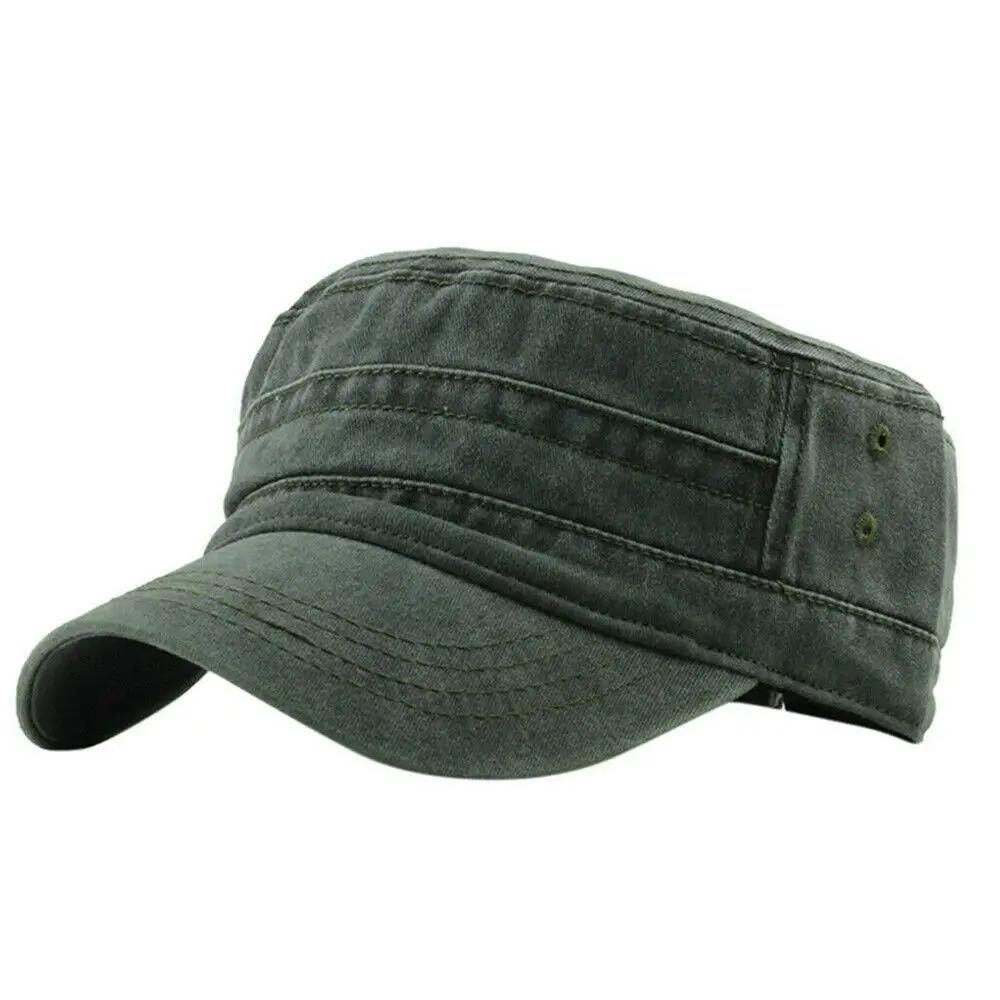 Grote Kop Denim Baseballpet Mannen Vrouwen Anti-UV Hoed Kadet Strijd Vissen Vizierpet Buiten groen