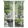 Teich in einem japanischen Garten, durchsichtige Vorhänge, Schlafzimmer-Voile-Vorhang, Wohnzimmer, Fenster, durchsichtige Vorhänge, Küche, Tüllvorhänge