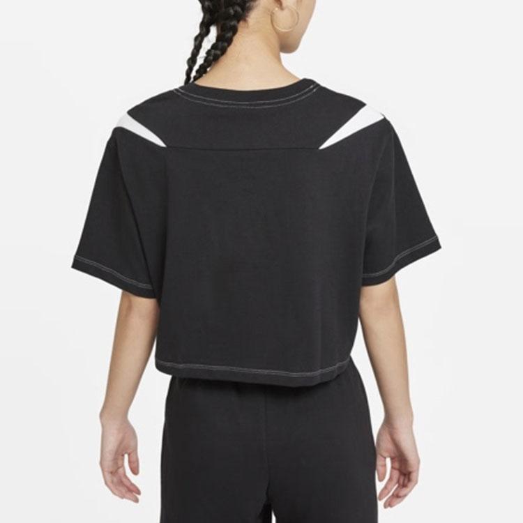 Nike Sportswear Swoosh Logo Crop Top T-Shirt Women Tops Black DD5591-010