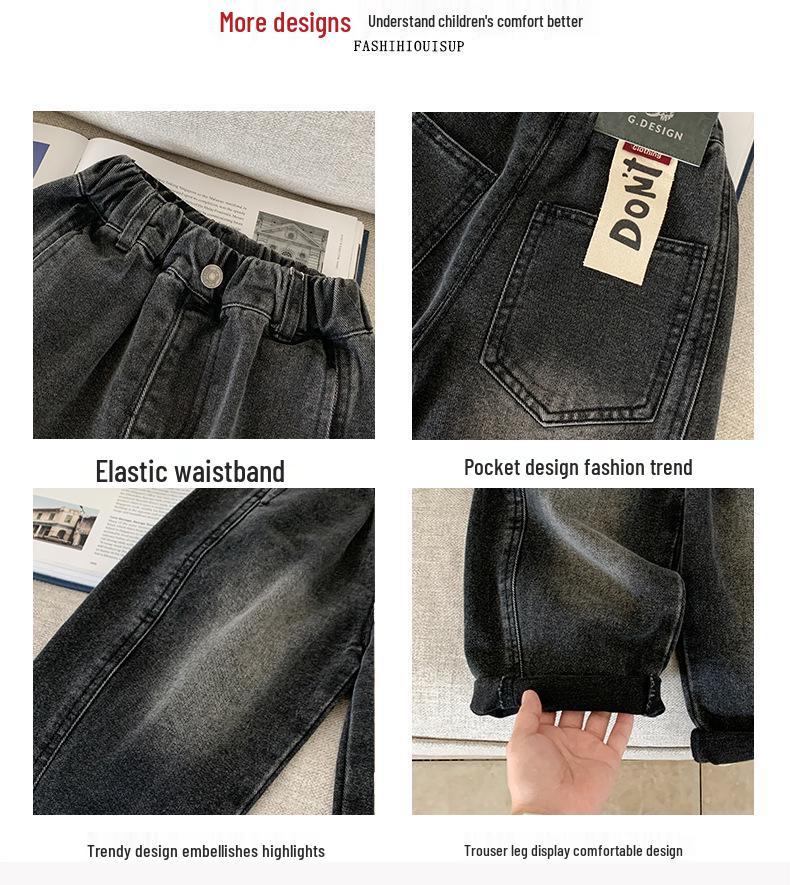 Boys' Autumn 2025 Loose Straight-Leg Jeans