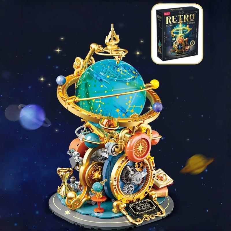 

Latest Retro Rotating Earth Model Construction Block Splicing Movable Construction Educational Decoration Ornament Plaything Collection Present No box