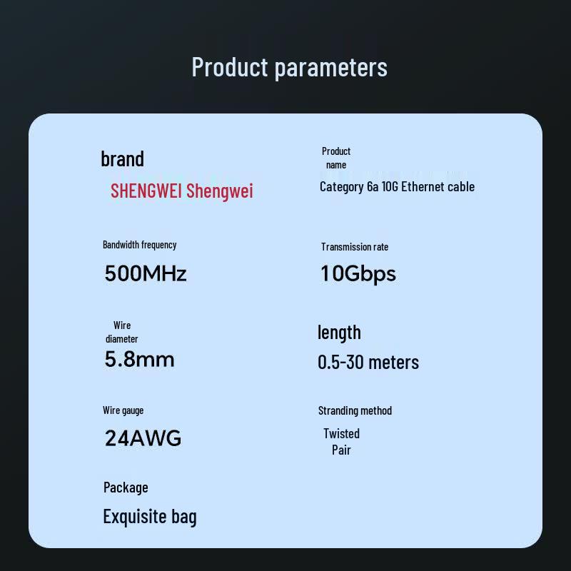 Shenwei CAT6A 10 Gigabit Ethernet Cable