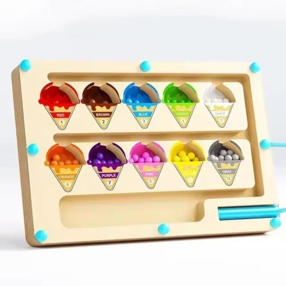 Puzzle Magnetic Color Number Maze Toy Bead Magnetic Sorting Travel Board  Christmas Birthday Gift