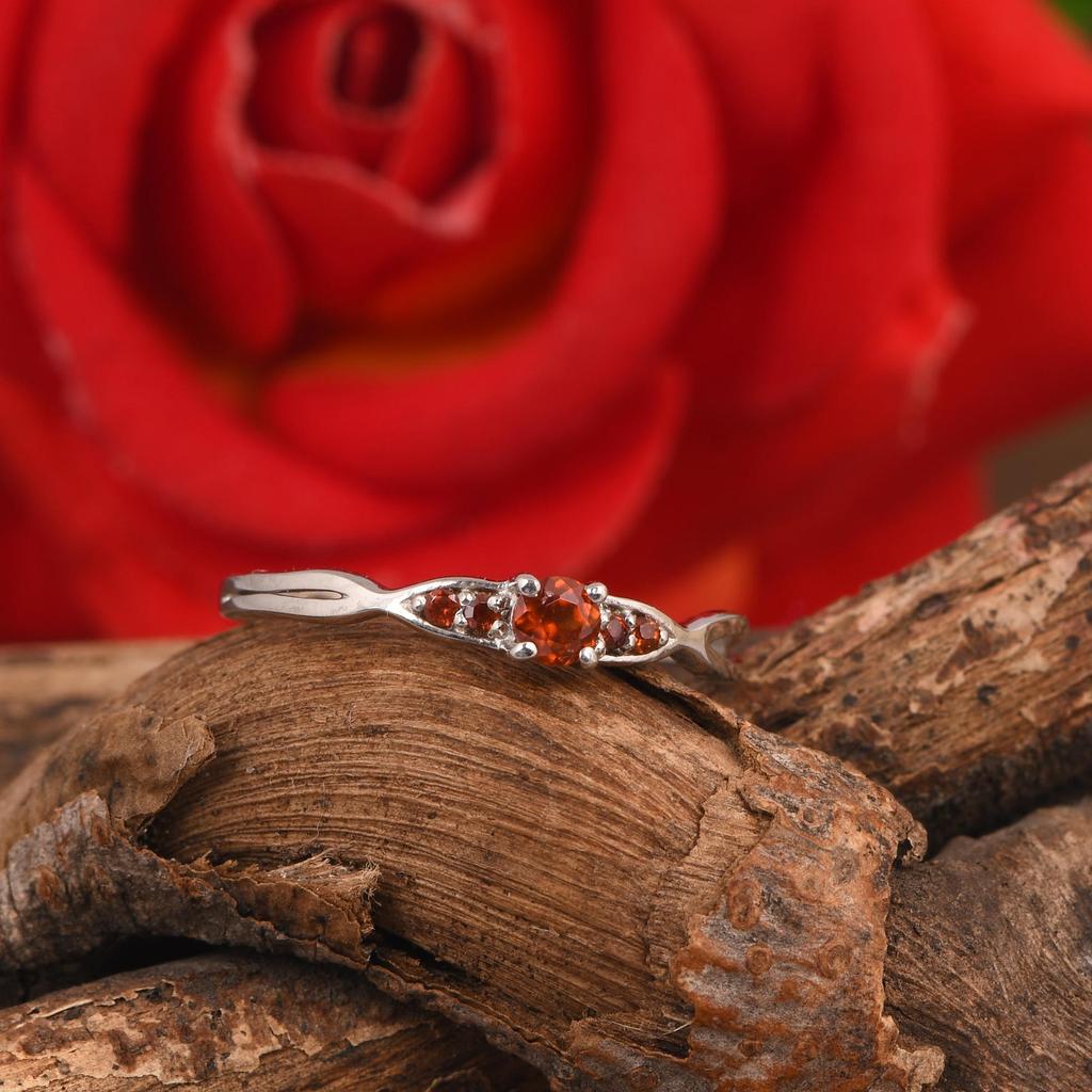 Garnet Ring 925 Sterling Silver, Dainty Red Garnet Promise Ring, Minimalist January Birthstone Ring, Delicate Stackable Silver Ring, Gift for Her