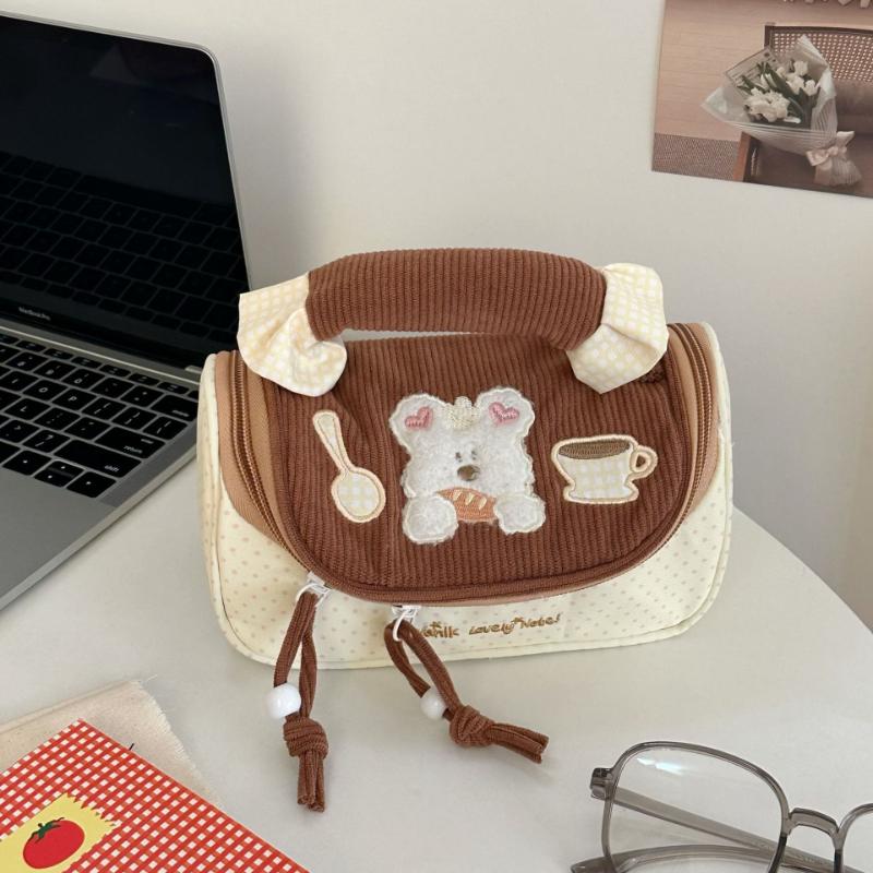 

Macaron Color Collision Pencil Case High Aesthetic Value Cute Stationery Box Student Portable Pencil Case Large Capacity Makeup Bag Storage Bag коричневий