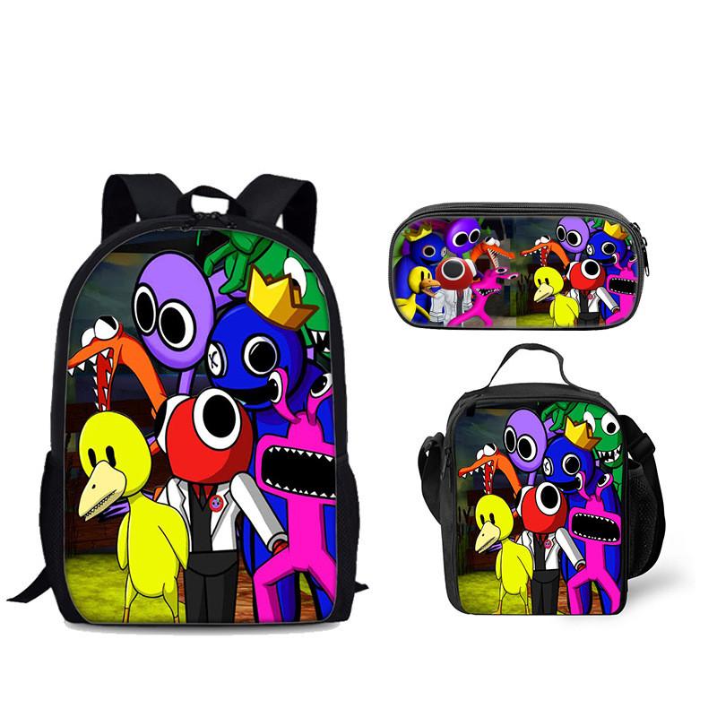 

Rainbow Friends Backpack With Ice Pack Lunch Bag And Pen Case For Daily Use StyleT