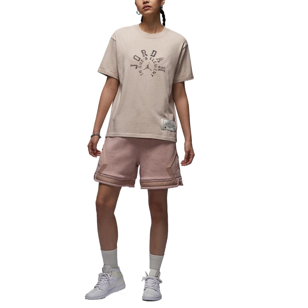 Jordan Sport Dongdan Dri-FIT Quick-Drying Soft Comfortable Short Sleeve Drop Shoulder T-Shirt Women T-Shirts Oatmeal HV1273140