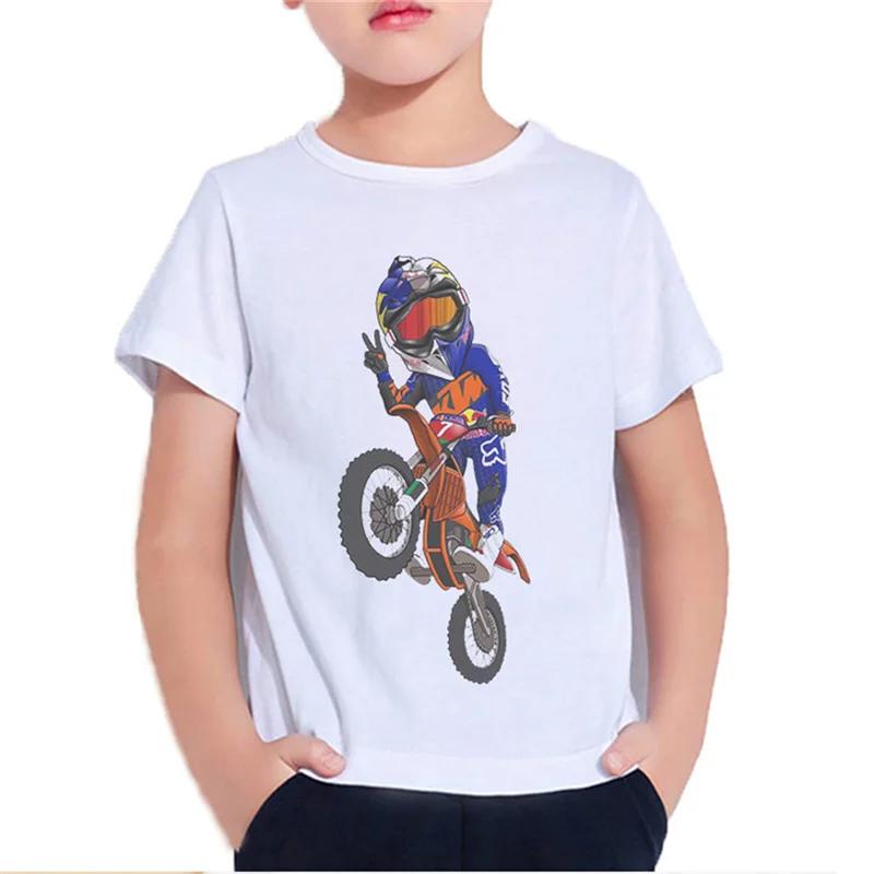 Motorcycle Harajuku 2D Boys Girls Teens Children's Clothes T Shirt Unisex Tees Short Sleeve Pullover Kids  Casual Wear Top