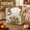 1pc Vintage Botanical Nature Tissue Box - Harvest Napkin Dispenser, Two Sizes Available Made of Durable Polyester, Decorated with Squash Acorn Branch,