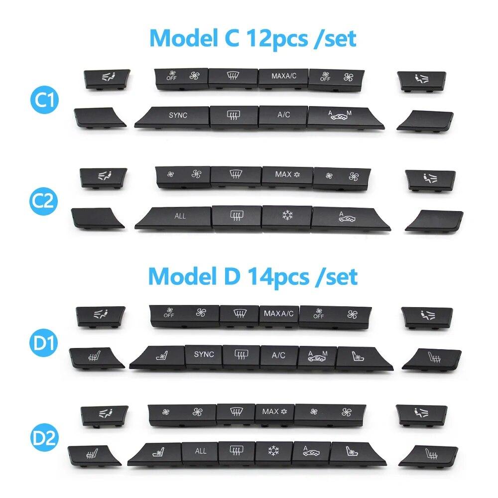 11/12/14pcs Dashboard Air Conditioner AC Button Heater Switch Cover For BMW 5 6 7 Series X5 X6 F10 F18 F06 F12 F01 F02 F15 F16