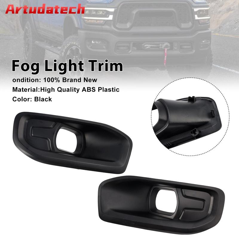 Artudatech Pair Fog Light Bezel Trim For Ram 2500 3500 -2024 68449341AA Car Accessories