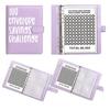 Yousheng 100 Envelope Savings Challenge Kit PU Binder with Numbered Pockets And Progress Trackers A5 Budget Planner for Couples Individuals