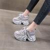 0098-188 Thick-soled Inner Height-increasing Mesh Breathable Dad Shoes Women's Summer Muffin Soft-soled Casual Shoes