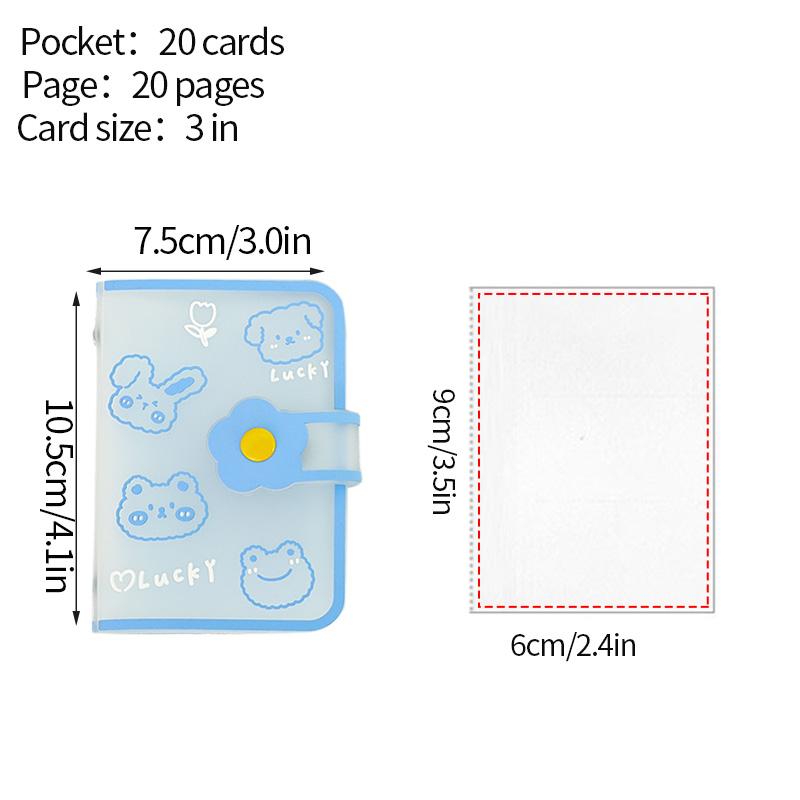 Mini Album Photo 20 Poches 3 Pouces Porte-cartes photo PVC Album Instax Polaroid Femmes Porte-cartes d'identité/crédit Classeur pour cartes photo