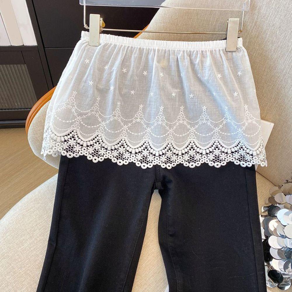 Korean Style Lace Underskirt Slips Anti-glare Lace Lining Petticoat Sweet Mini Short Dress Girls