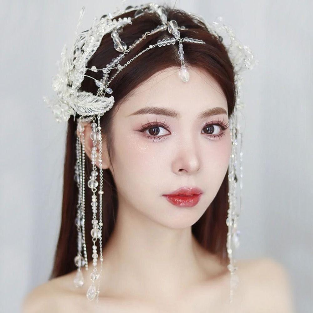 Fairy Glitter Beaded Forehead Ornament Korean Style Rhinestone Head Chain  Girls