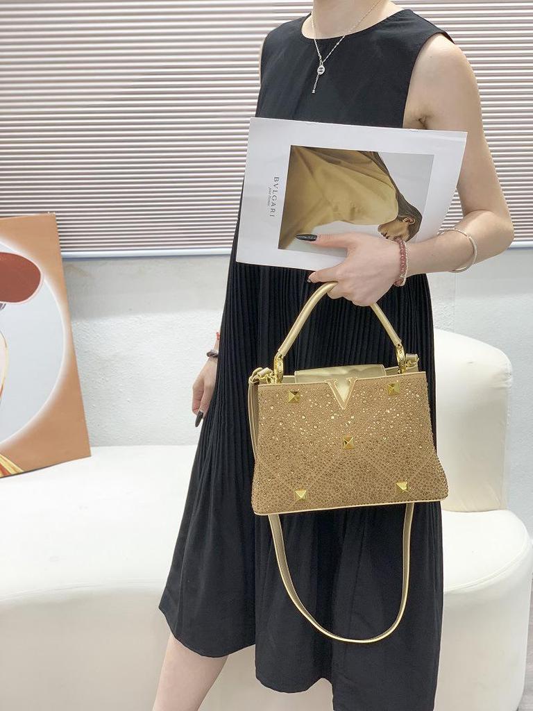 2024 Rhinestone Studded Women's Crossbody Handbag – Bright, Versatile, European & American Style