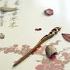 LeafIn Natural Wood Kanzashi Handmade Hairpin Black Sandalwood Single Simple Wooden Hair Accessory Yukata Kimono Traditional Wear Fashion-Neutral