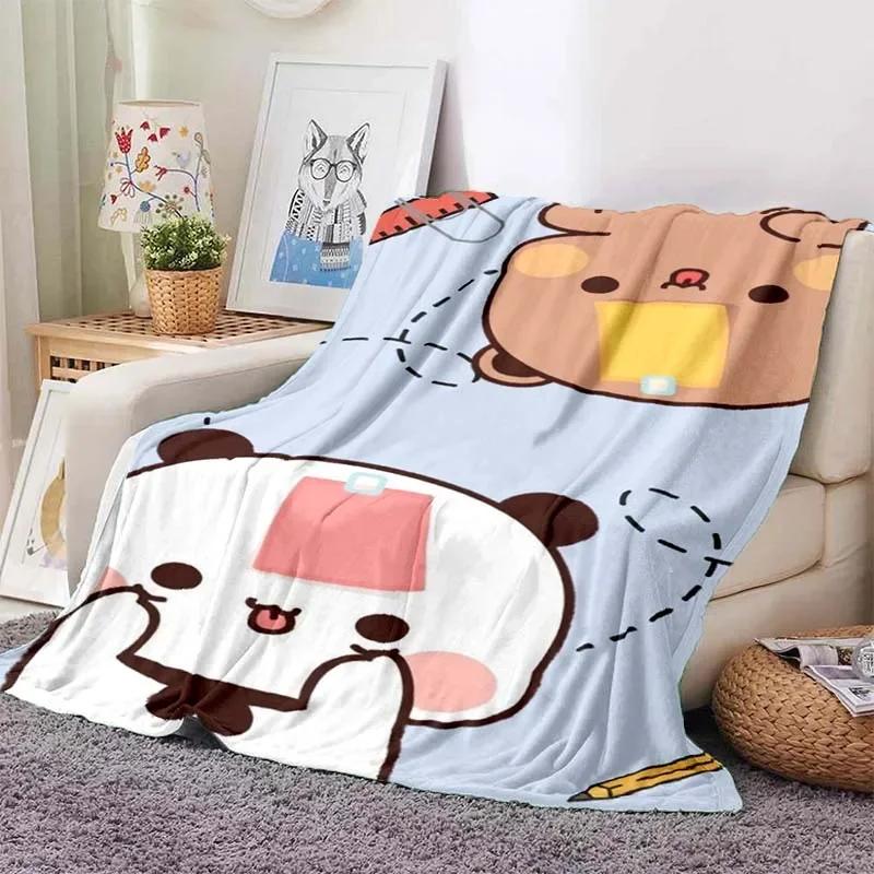 Schattige Bubu en Dudu Serie Deken Cartoon Print Kinderen Warm Flanel Zacht Comfortabel Huis Reizen Deken Bed Deken Verjaardagscadeau