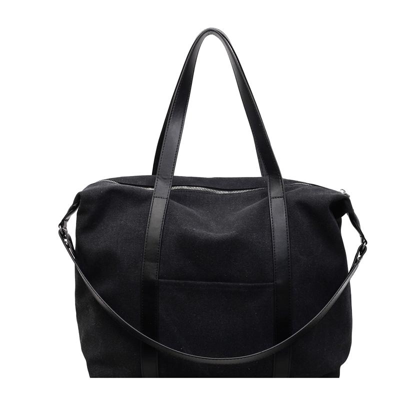 

Fashi CANVAS Solid Colors Tote Bags Sweet Large Capacity Versatile Shoulder Bags 2026 High Quality Design Sense Women s Bags чёрный