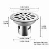 3.54 Inch Diameter Shower Drain 304 Stainless Steel Odor Resistant Drain Kit  Bathroom