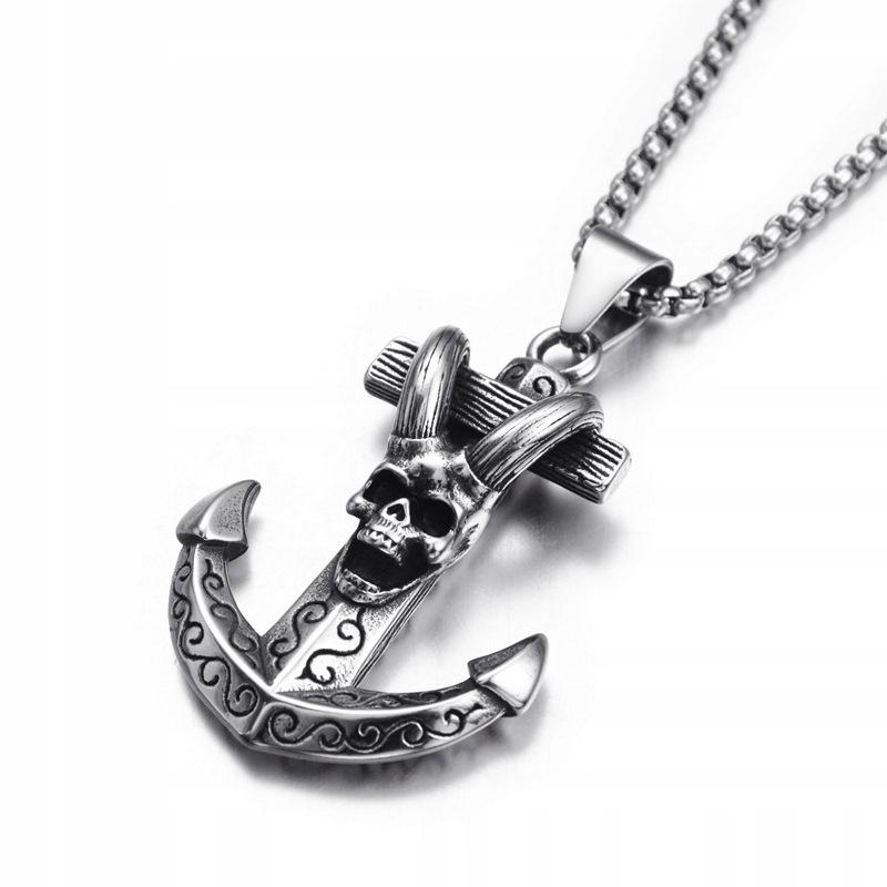 Silver Sailor Pirate Anchor Necklace 378