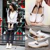 Plus Size Genuine Leather Low-Top Loafers for Women