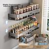YWEEL Gunmetal Kitchen Spice Rack, No Drilling Required, Wall-Mounted Seasoning Shelf, Wall-Mounted Organizer, Space Aluminum Storage Rack