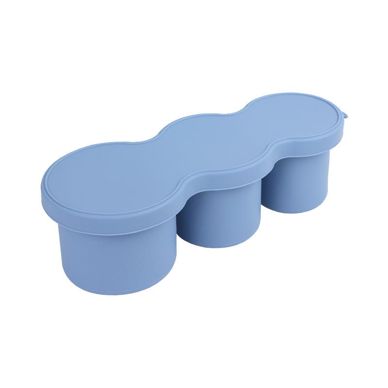 3-Grid Ice Cube Tray Reusable Cylinder Silicone Ice Cube Molds With Lid For Drink Juice Coffee For Stanley 30/40 Oz Tumbler Cup