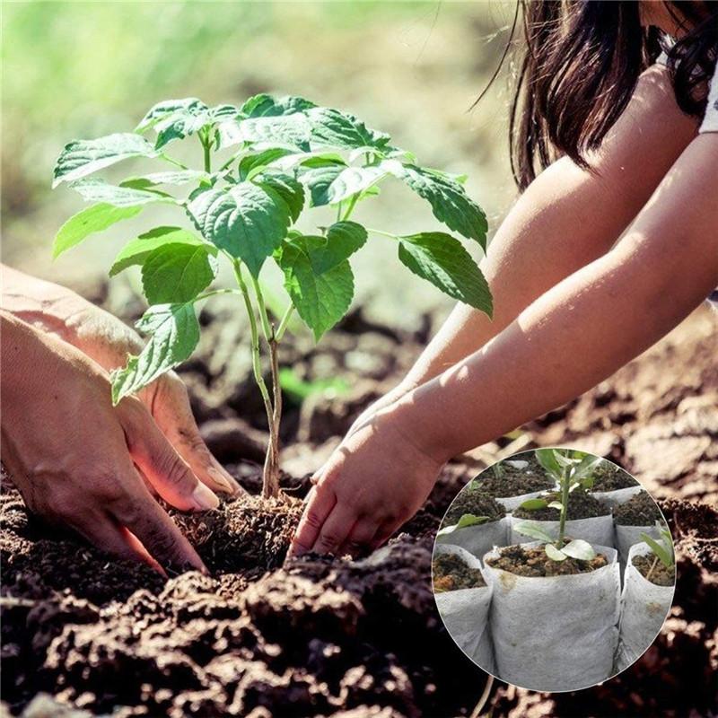 100Pcs Degradable Seedling Lift Bags Seed Pouch Potted Plant Grow Bag Breathable