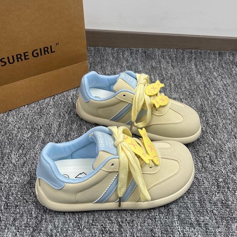 Little White Shoes Round Head Thick Baseplate Women's 2025 Spring New Versatile Height Increase Casual Shoes Lightweight Versatile Casual Women's Shoe