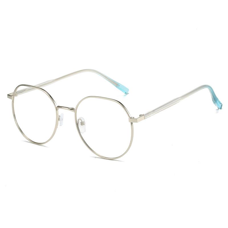 Trendy Anti Blue Light Glasses Women Retro Round Metal Frame Blue Rays Blocking Photochromic Eyewear