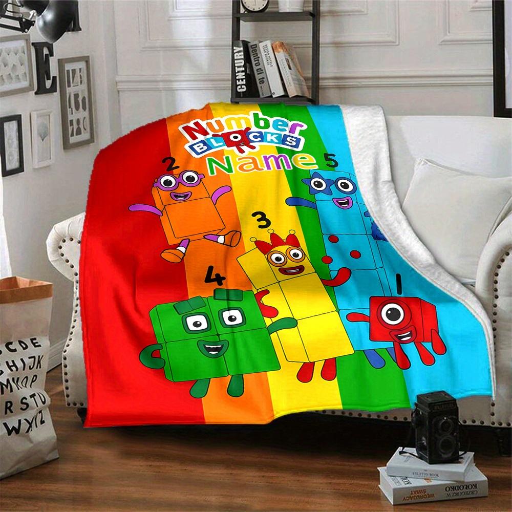Number Blocks Rainbow Friends Blanket With Customizable Name Comfortable In All Seasons Suitable For Sofas Beds Travel Camping And Office Decoration
