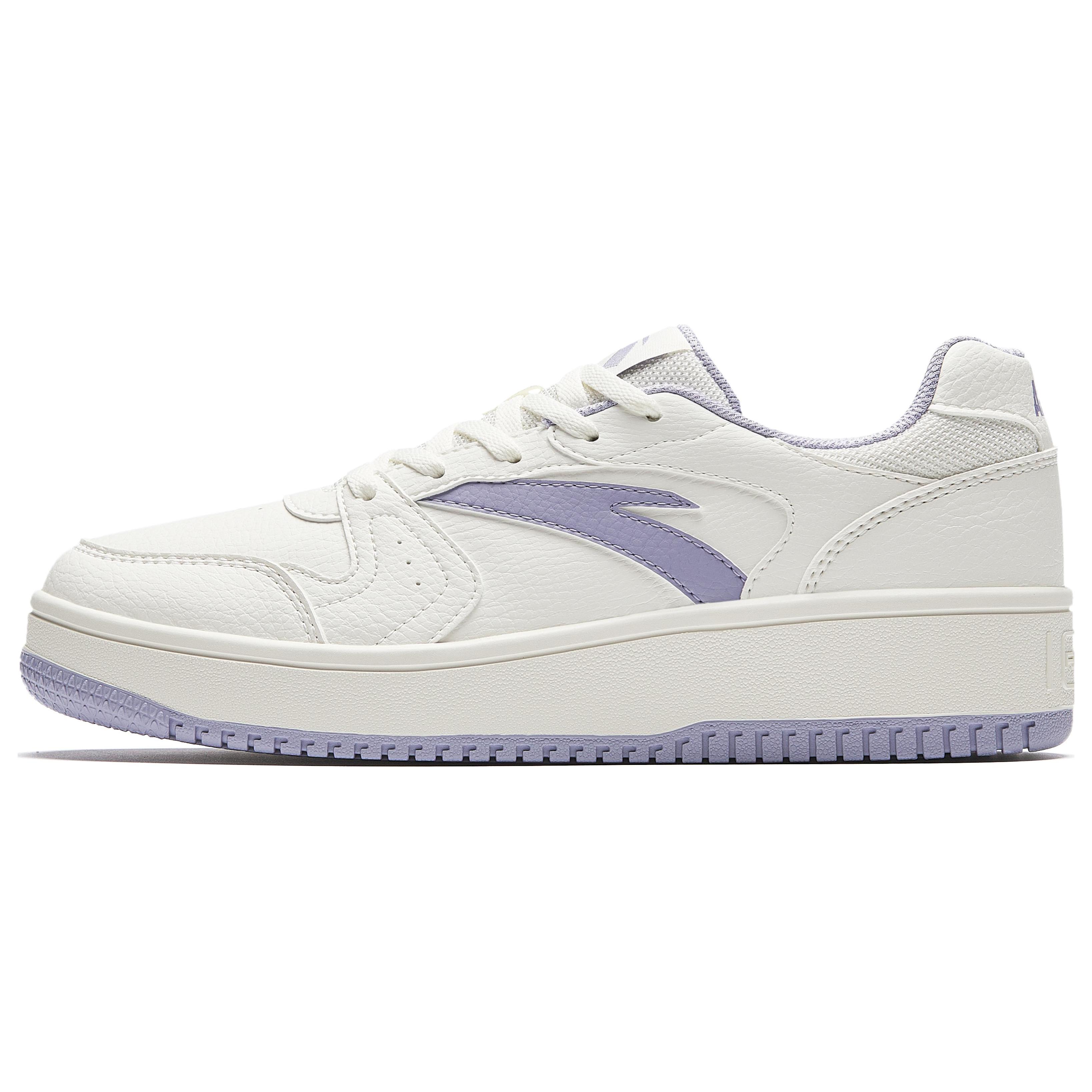 

new Anta Original Year Abrasion Resistant Low top Skateboard Shoes Women s White Purple 35.5