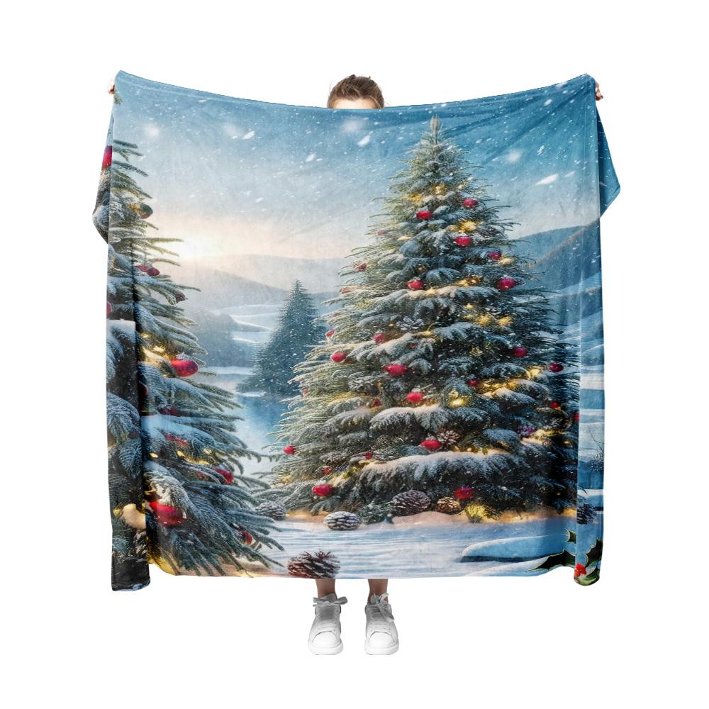 Tuniu Winter Forest Throw Blanket Cozy Sofa Bed Decoration Warm Fleece Blanket Outdoor Blanket