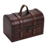 R_planning Retro Treasure Chest, Antique Wooden Storage Box, Domed with Handles