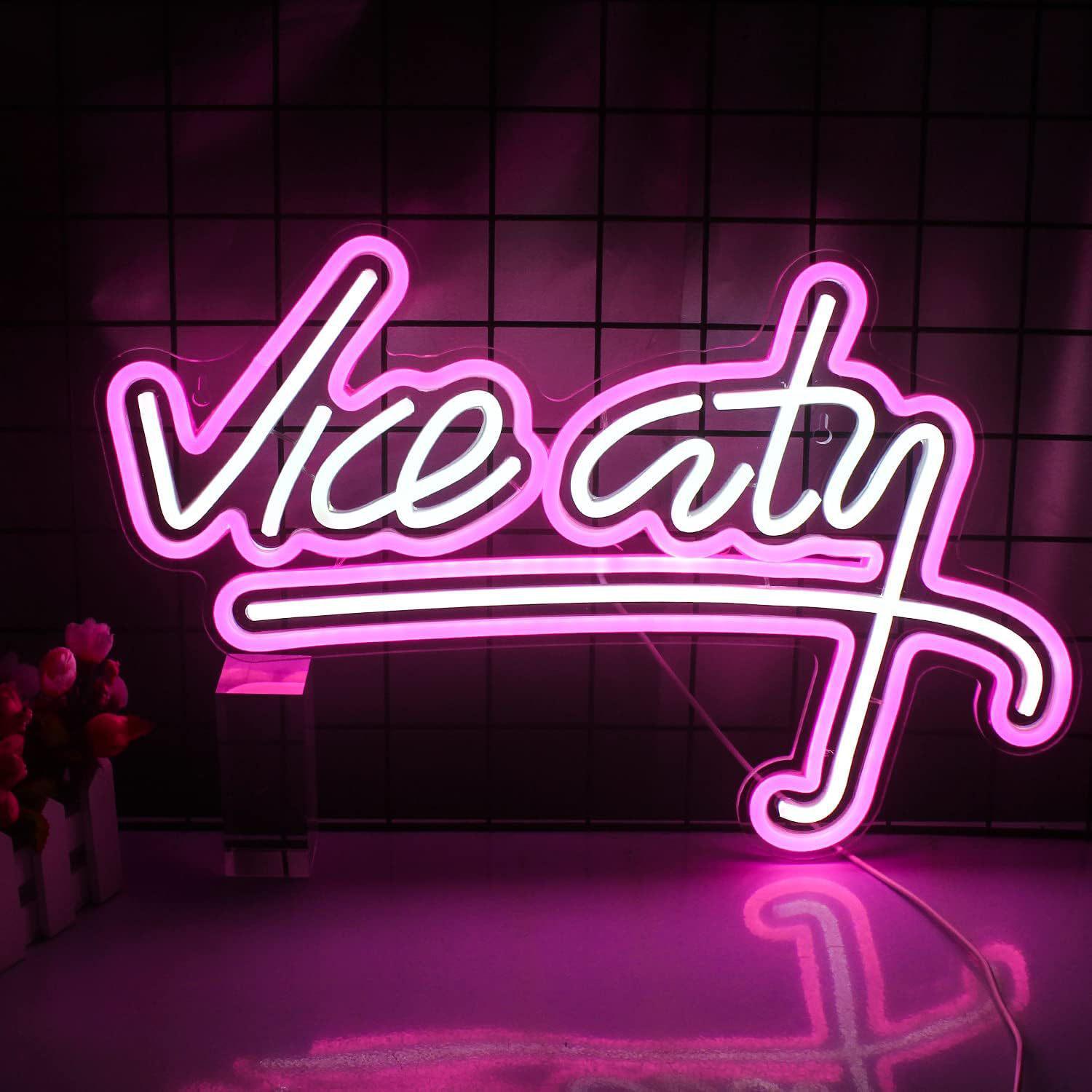Vice City Music Live Bar LED Neon Wall Hanging Sign