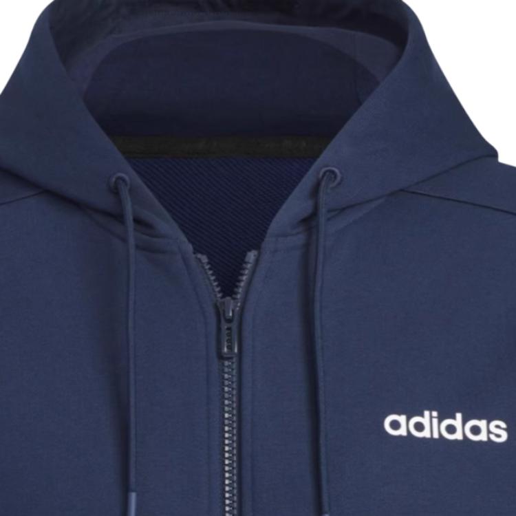 adidas SS24 Logo Zip-Up Sport-Hoodie Herren Hoodies Marineblau JI5863