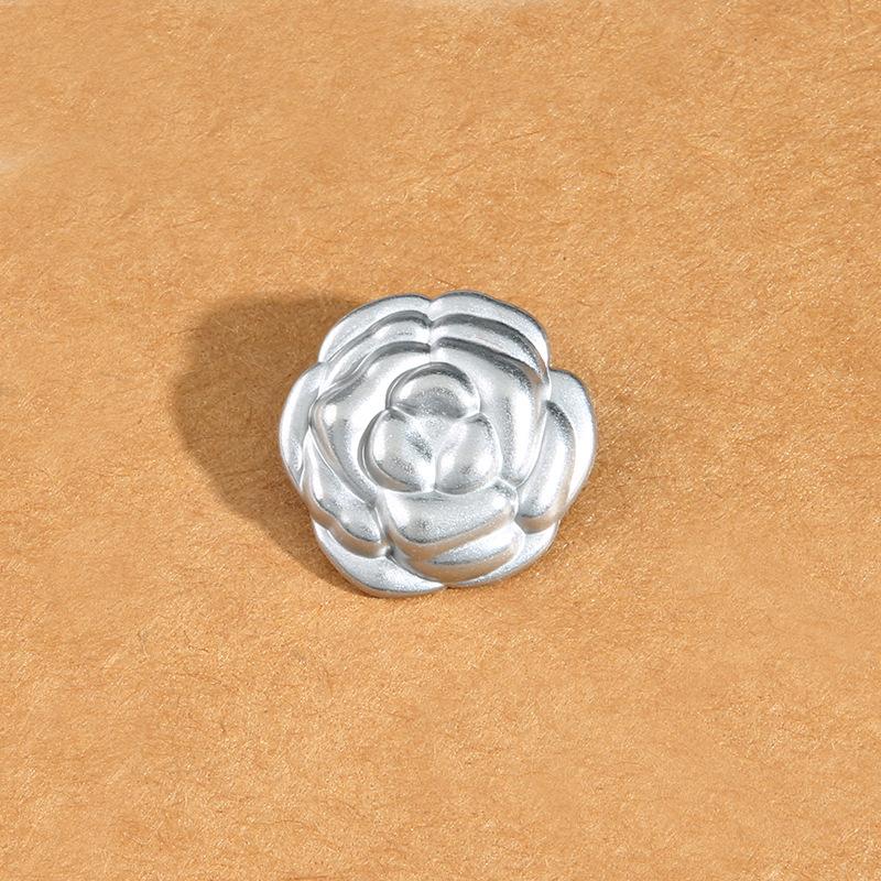 

10Pcs Metal Three-Dimensional Rose Buttons Women S Clothes Jacket Exquisite Button Accessories Versatile Sweater Buttons Small 15Mm silver