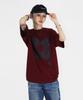 Keuligeon Effect Graphics Semi-Overfit Short Sleeve T-Shirt Burgundy