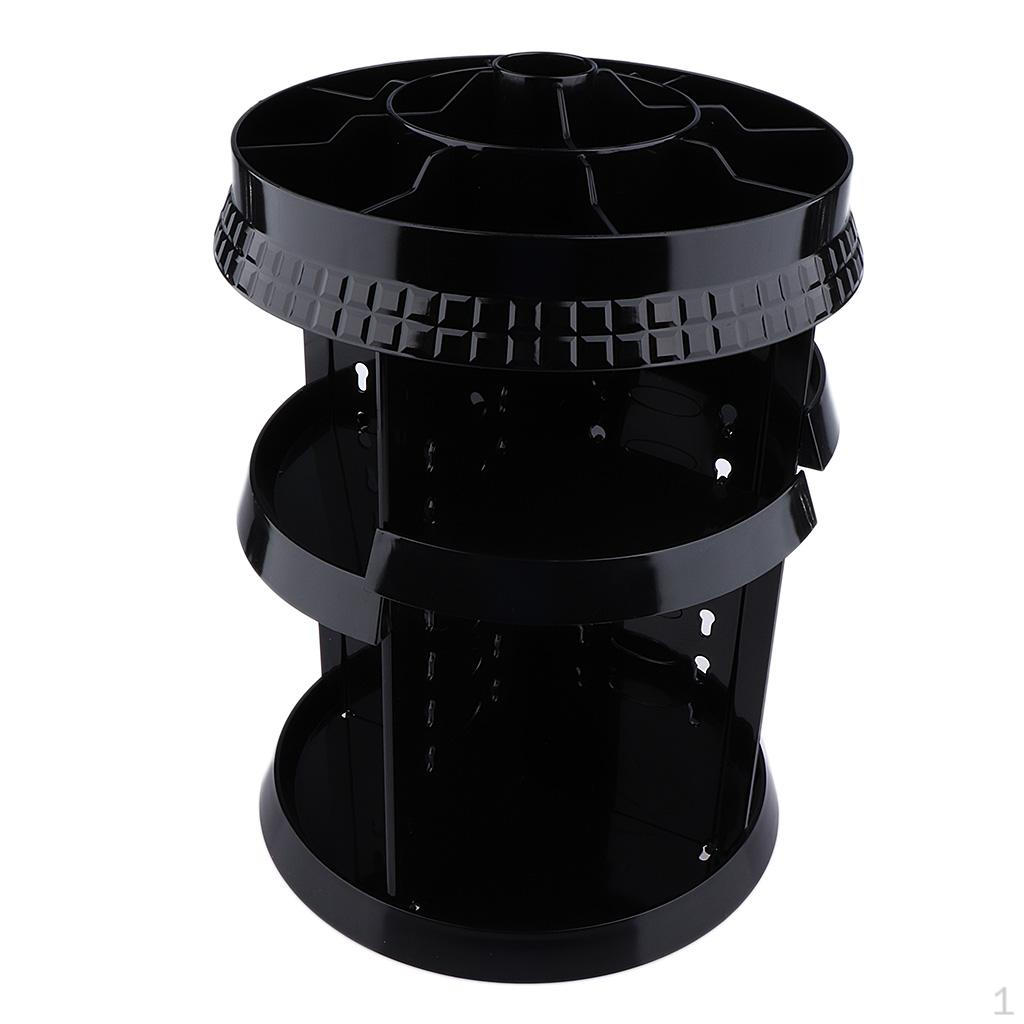 Rotating Makeup Organizer, DIY Adjustable Holder Storage Rack Countertop Cosmetics Organizer чёрный