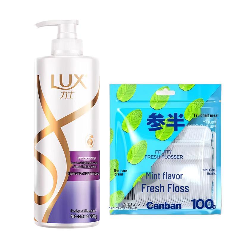 Samban Mint Dental Floss (100pcs) & Lux Shampoo (750ml) Bundle