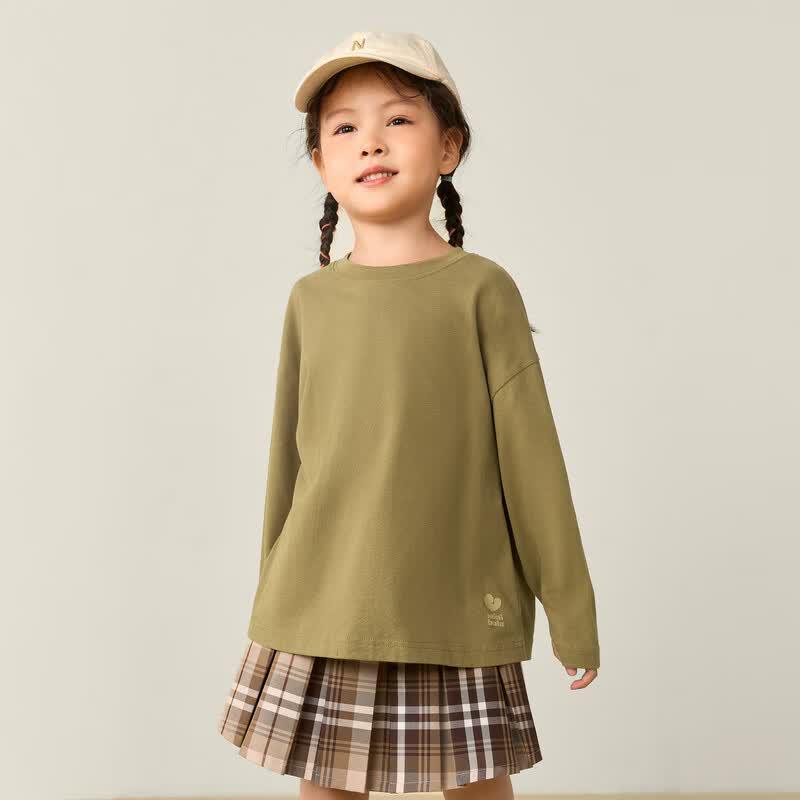 Mini Balabala Kids' Basic Letter Long-Sleeve T-Shirt