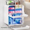 Bathroom Tissue Storage Box Large Capacity Plastic Waterproofed Design Wall Mounted For Bathrooms