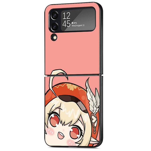 Hard PC Case for Samsung Galaxy Z Flip 4 Z Flip 3 5G ZFlip ZFlip3 zflip ZFlip4 Flip4 Hard PC Cases Cute Genshin Impact Coque
